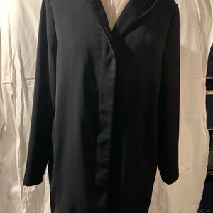 Hooded black raincoat